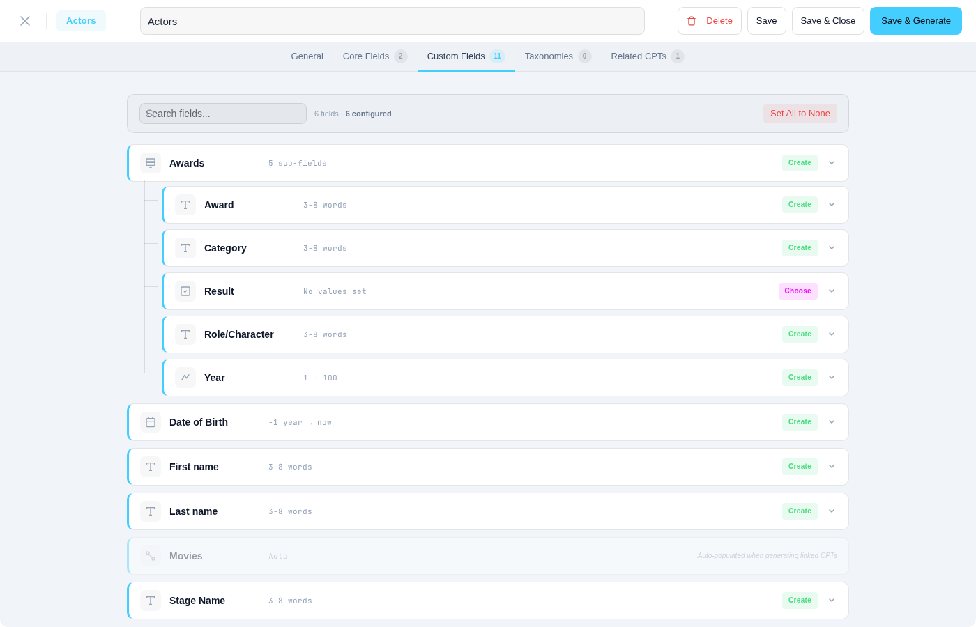 Custom fields overview