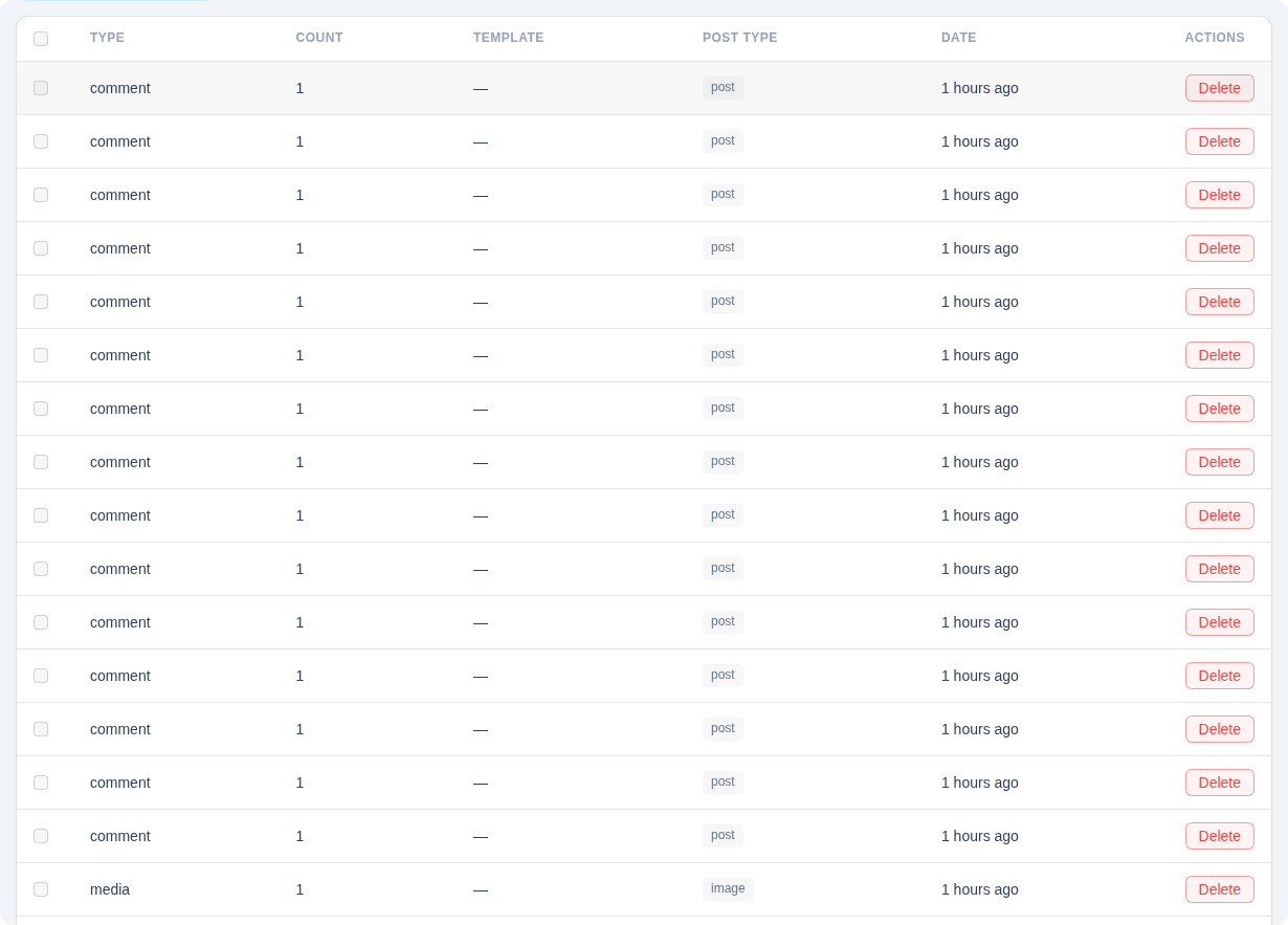 Delete individual history entry