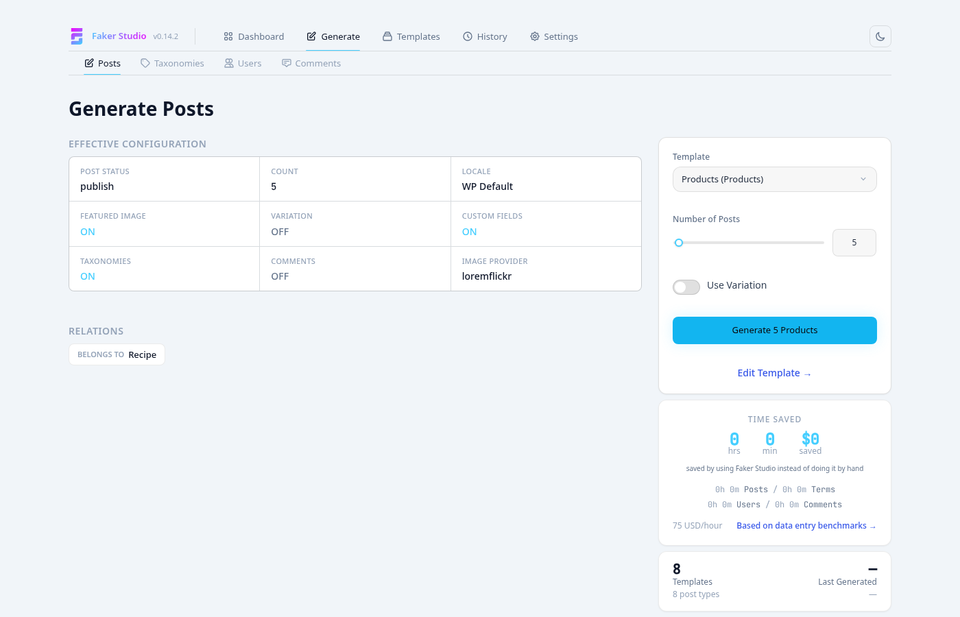 Post status and author options