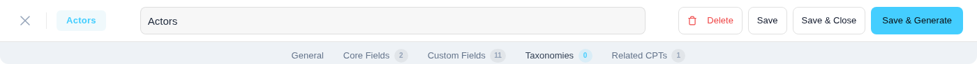 Template save and generate buttons