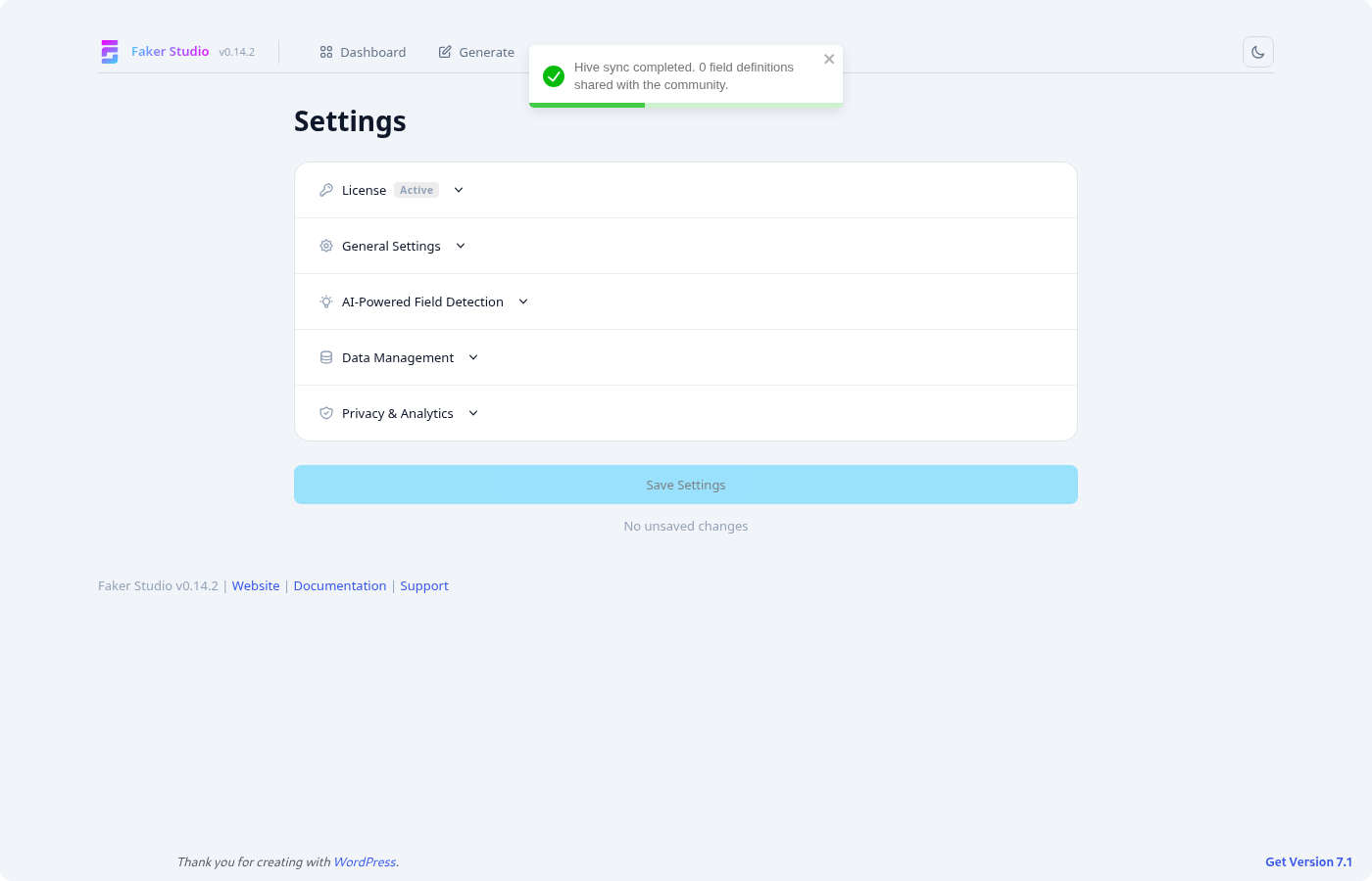 License activation settings